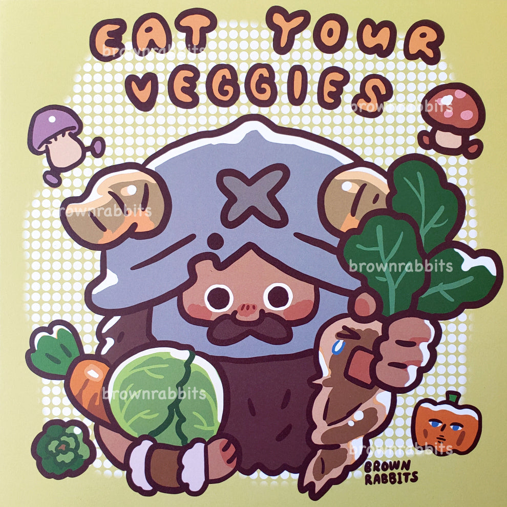 Delicious in Dungeon: Senshi - Eat Your Veggies Square Print