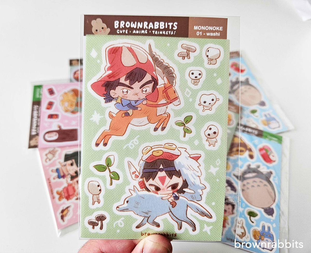 Princess Mononoke Sticker Sheets – Brownrabbits
