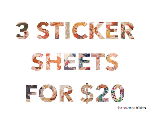 Sticker Sheet Deal Buy 3 for $20