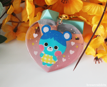 Load image into Gallery viewer, Heart Charm Animal Crossing Bluebear