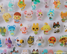 Load image into Gallery viewer, Acrylic Pin Animal Crossing Bunnie
