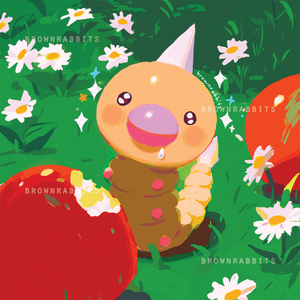Weedle and Apple Print