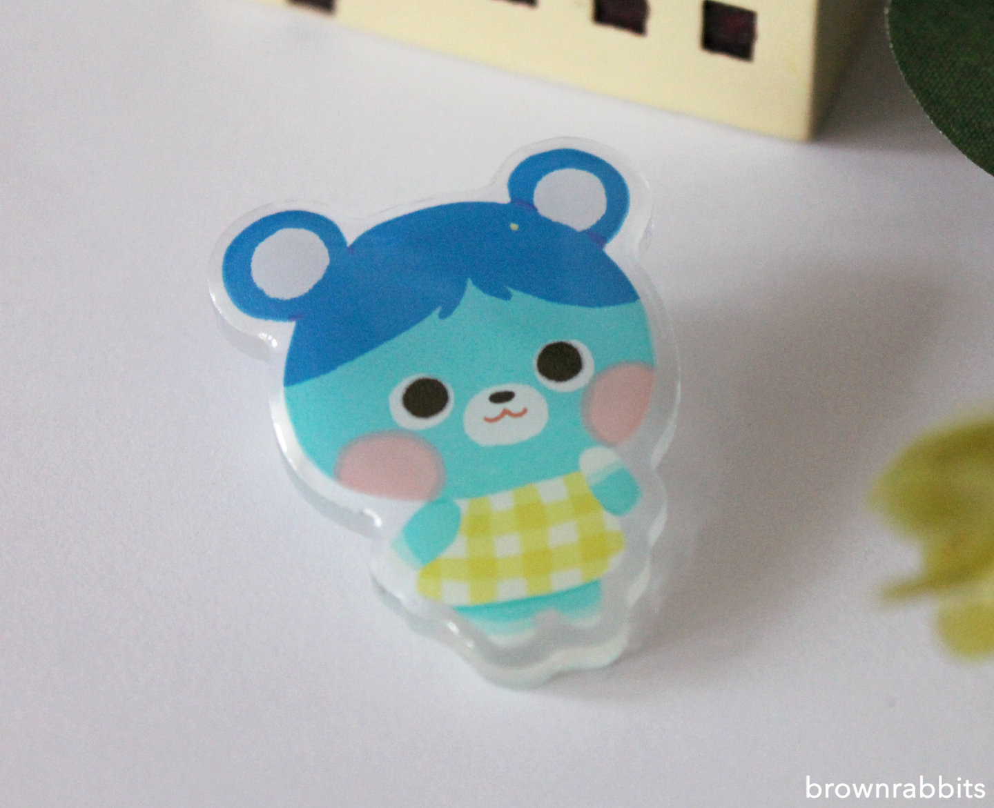 Acrylic Pin Animal Crossing Bluebear