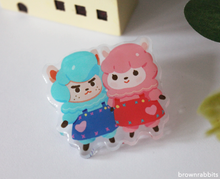 Load image into Gallery viewer, Acrylic Pin Animal Crossing Reese and Cyrus
