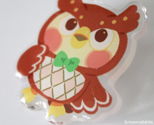 Load image into Gallery viewer, Acrylic Pin Animal Crossing Blathers