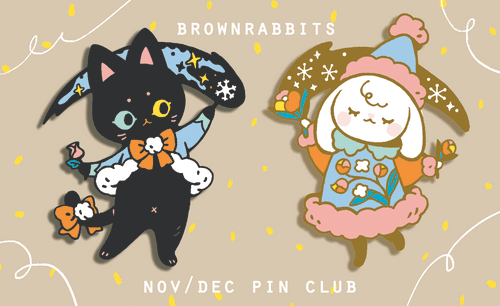 Spellbound Bunny and Kitty Pins