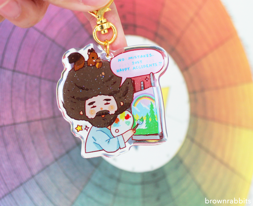 Bob Ross Keychain