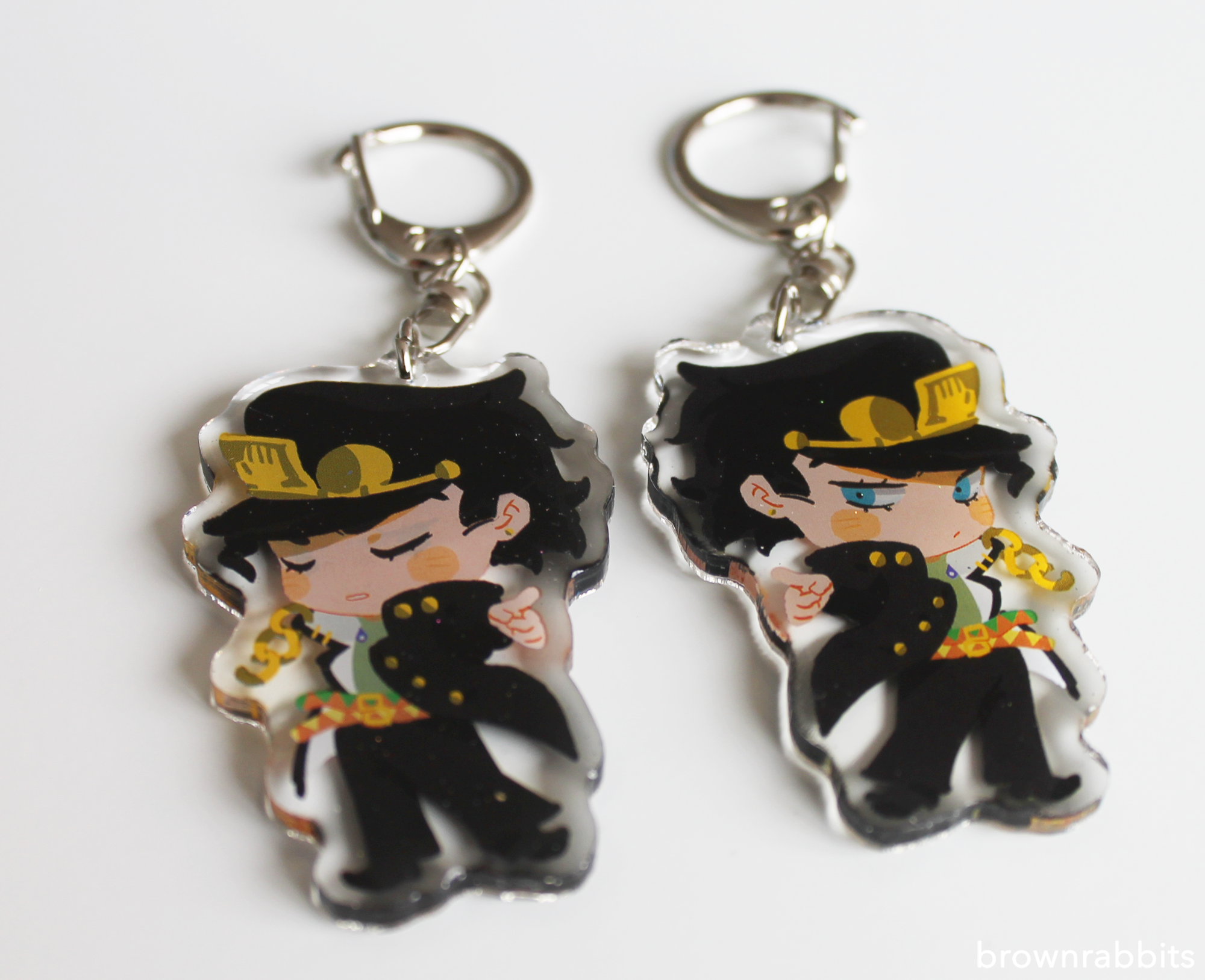 Jotaro Kujo charm design! I AM MAKING MORE ACRYLIC CHARMS!!! Thank you to  all who voted on what designs to do first! I decided to mainly…