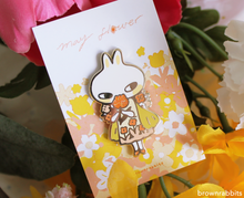 Load image into Gallery viewer, May Flower Bunny Pin